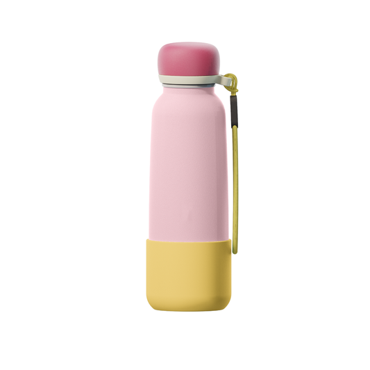 18oz Insulated Water Bottle Stainless Steel with Straw, Leak proof, Bisphenol A Free, Double Wall Vacuum, Can Maintain Low